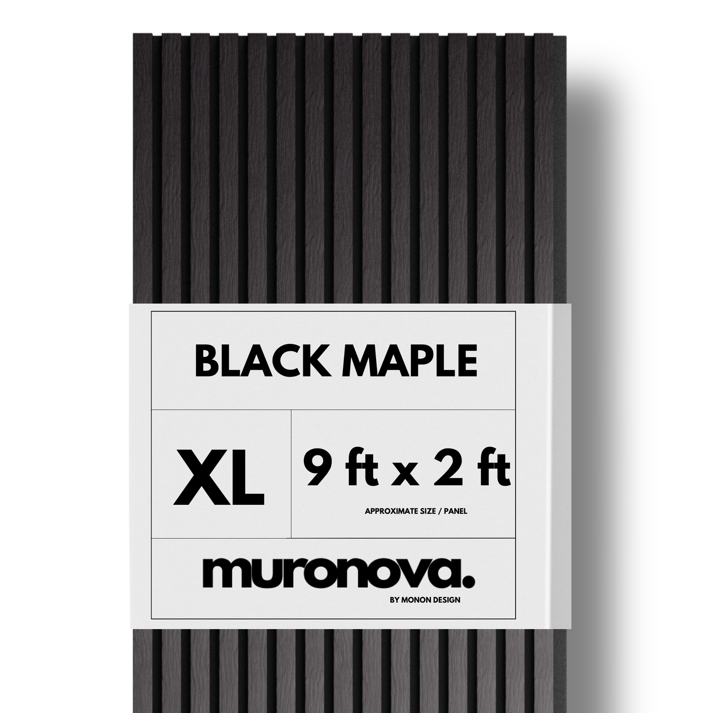 MURONOVA | Black Maple XL | Acoustic Wood Wall Panels | Soundproof Slat Wall Paneling | Decorative 3D Wall Panels | wall panels for interior wall decor | wall decor living room (108" x 23.5")