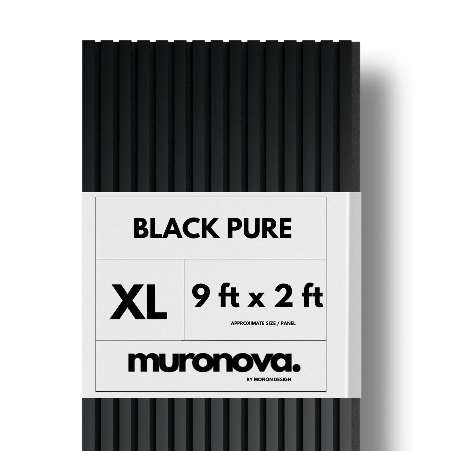MURONOVA | Black Pure XL | Acoustic Wood Wall Panels | Soundproof Slat Wall Paneling | Decorative 3D Wall Panels | wall panels for interior wall decor | wall decor living room (108" x 23.5")