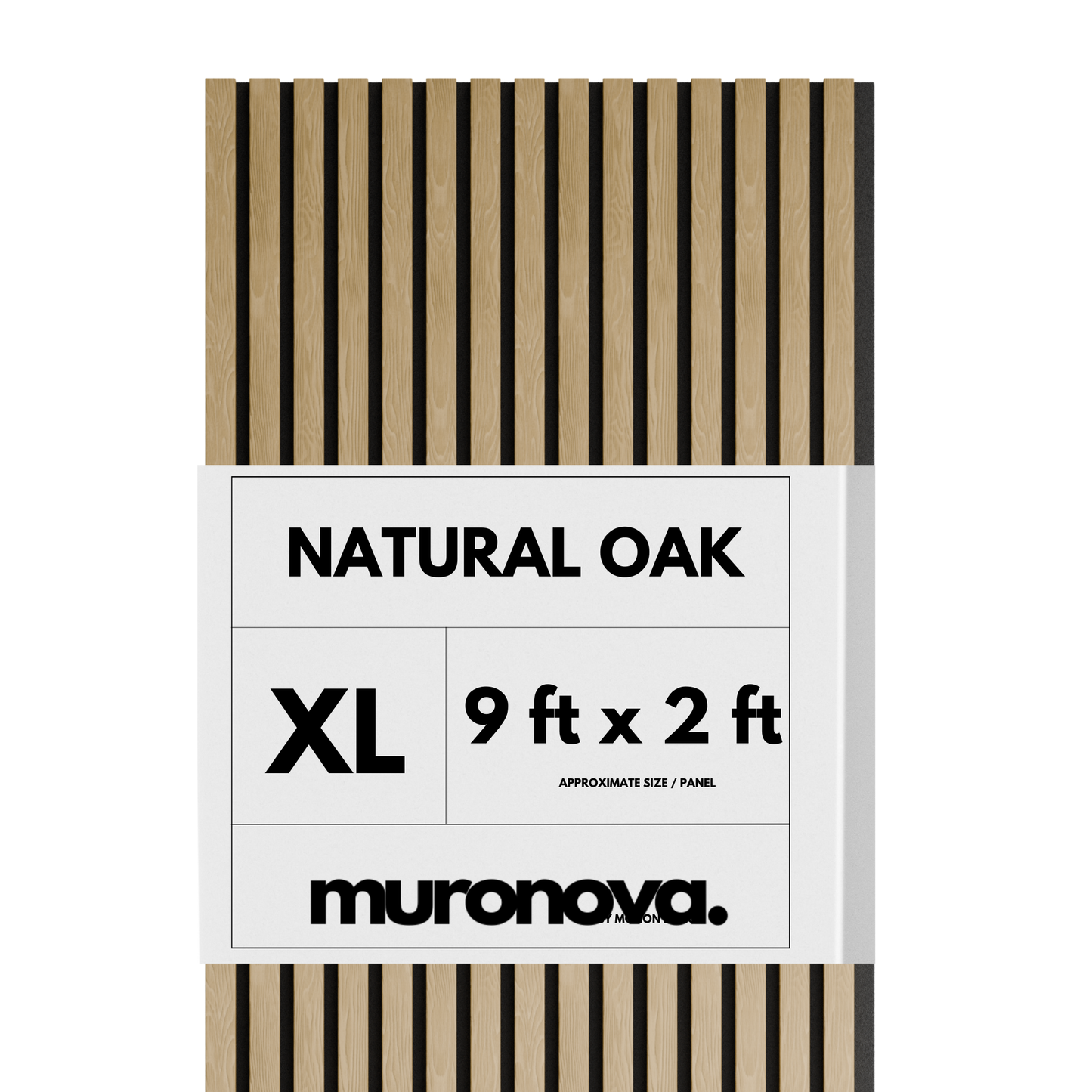 MURONOVA | Natural Oak XL | Acoustic Wood Wall Panels | Soundproof Slat Wall Paneling | Decorative 3D Wall Panels | wall panels for interior wall decor | wall decor living room (108" x 23.5")