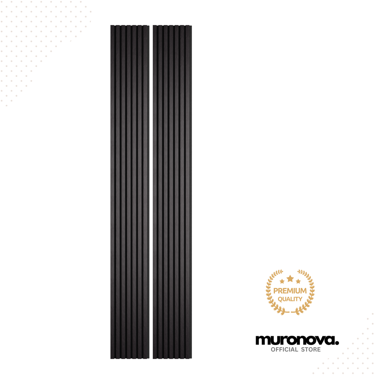 MURONOVA  | Black Maple | Acoustic Wood Wall Panels | Soundproof Slat Wall Paneling | Decorative 3D Wall Panels | wall panels for interior wall decor | wall decor living room (2 pack of 94.5" x 11.2")